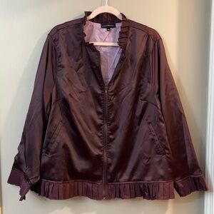 Lane Bryant burgundy satin bomber jacket 18/20